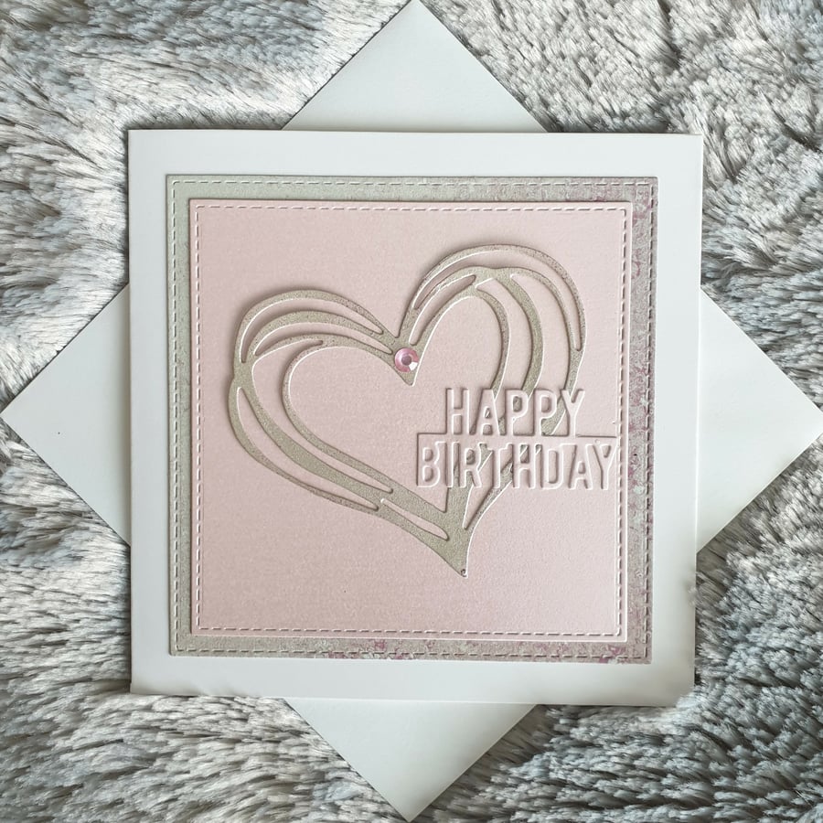 Birthday Card - Pink Heart