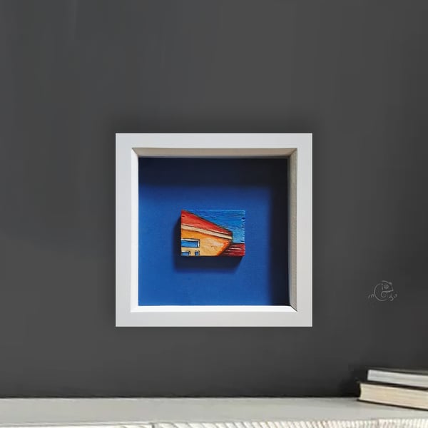 3D original paining on wood, framed