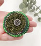 Sparkly Fabric Brooch in Green - Image 1