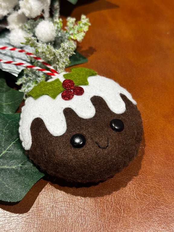 Hand Sewn Felt Christmas Pudding Decoration 