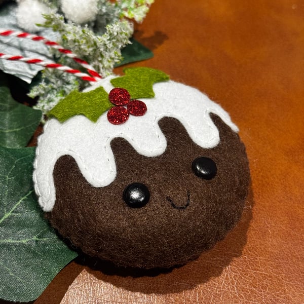Hand Sewn Felt Christmas Pudding Decoration 