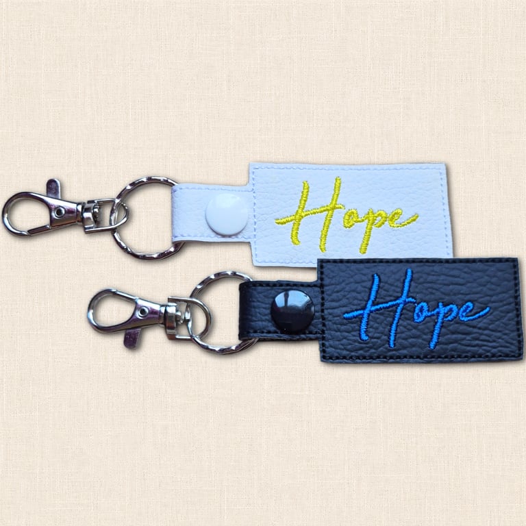 Hope Keyring - Positive Embroidered Faux Leather Bag Charm