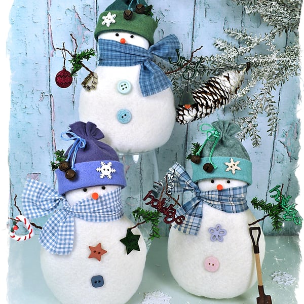 Snowy Friends Snowman Felt Pattern - Christmas Decorations
