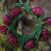 Fairy Christmas wreath pink pine cones
