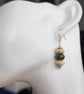 Handmade Sterling Silver Green Moss Lampwork Earrings - Image 3