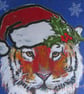 Christmas Tiger Art Greeting Card From my Original Painting - Image 5