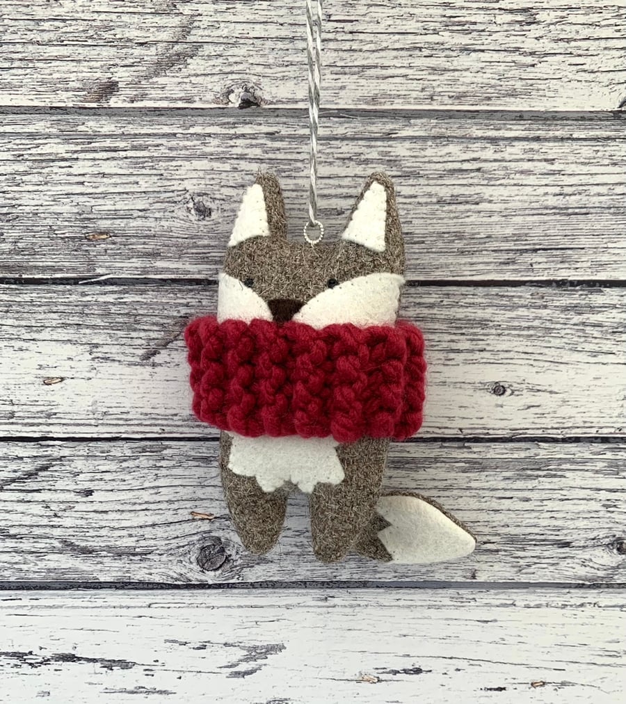 Fox in a Scarf Decoration 