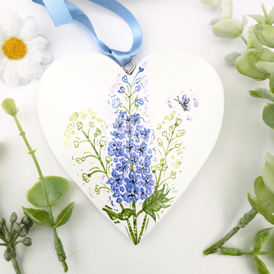 Larkspur hand-painted flower hanging decoration gift