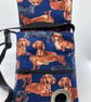 Dachshund dog walking bag with waste bag dispenser. X body, shoulder or waist .