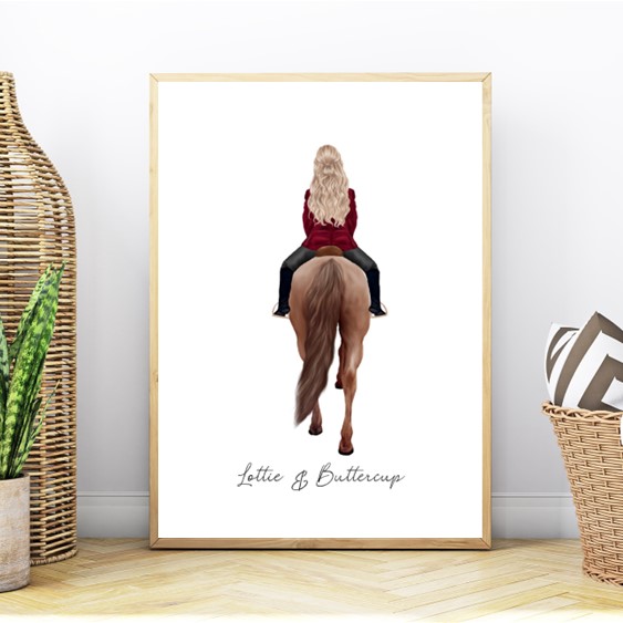 Personalised Print for Horse Loving Girl or Woman or friends and family