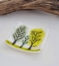Small Handmade Tree Design Fused Glass Trinket Dish