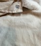 Upcycled Cream Corduroy & Red Plaid Winter Cape Kimono with Faux Fur Collar - Image 8