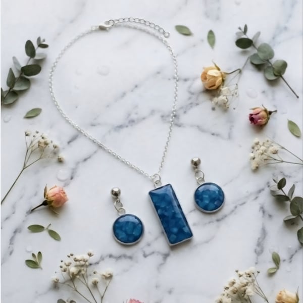 Handmade Ocean Blue Jewellery Set