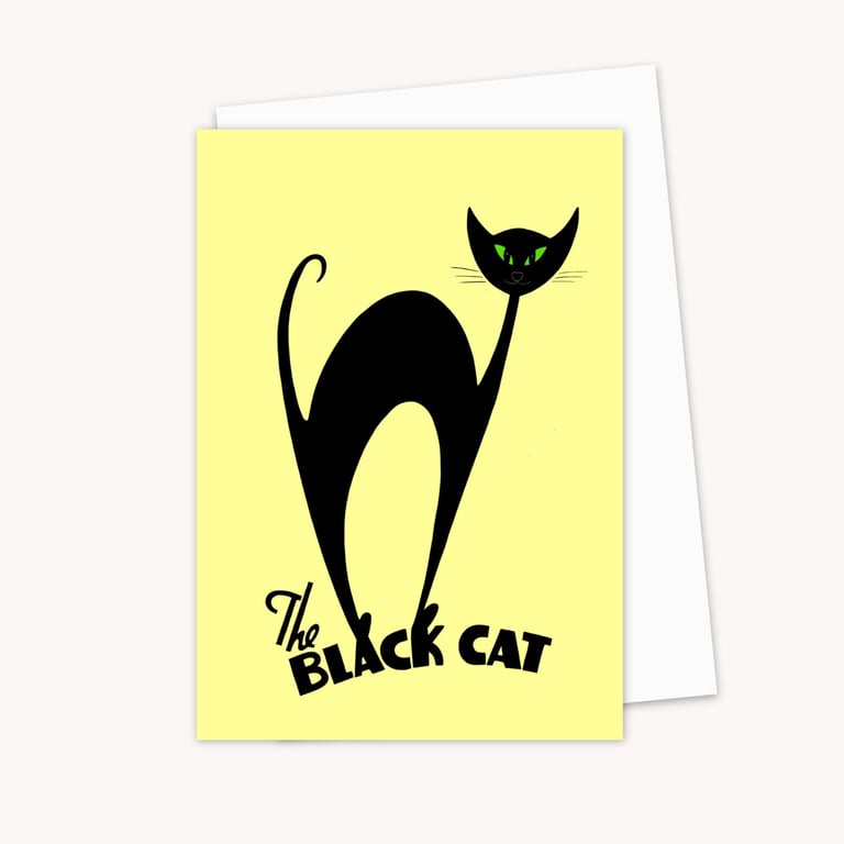 Black Cat Greeting Card: Atomic Cat Card for Any Occasion (108)