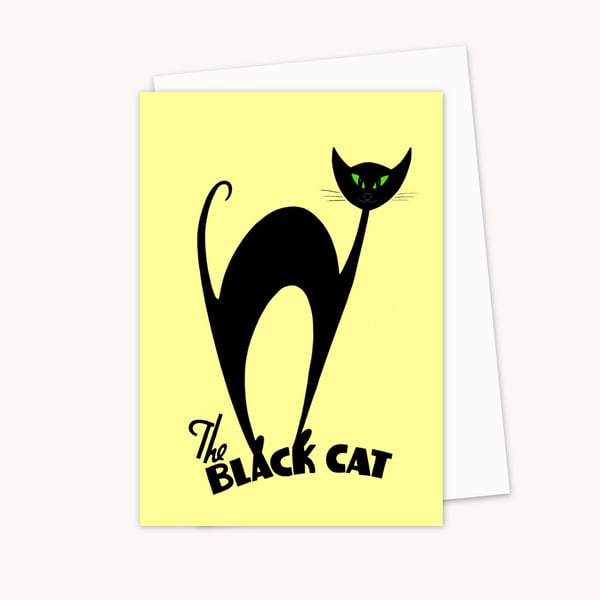 Black Cat Greeting Card: Atomic Cat Card for Any Occasion (108)