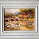 Bibury .The Cotswolds . Framed Special Edition Canvas Print 