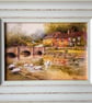 Bibury .The Cotswolds . Framed Special Edition Canvas Print 