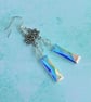 Flower Earrings with Ab Crystal Drops - Image 1