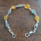 YELLOW ROSES & SEAGLASS - Bracelet 