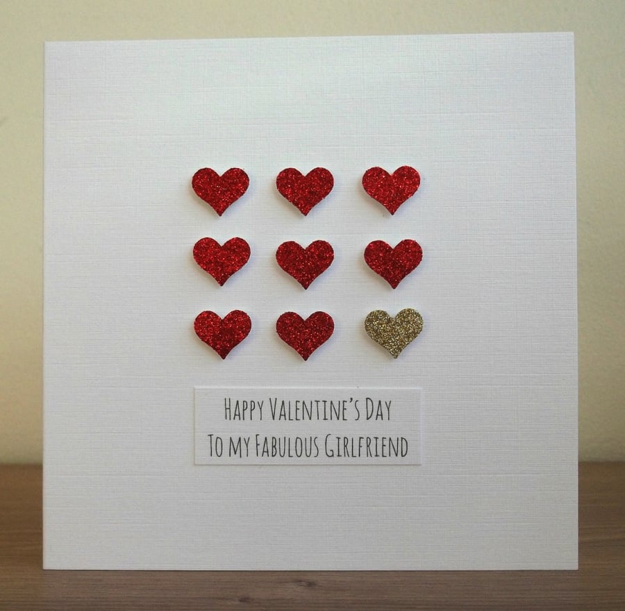Handmade personalised Valentine card