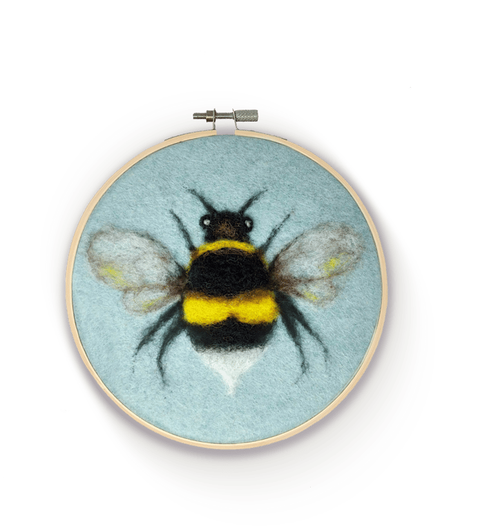 The Crafty Kit Company 'Bee In A Hoop' Needle Felting Kit