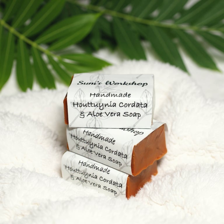 Handmade Houttuynia Cordata & Aloe Vera Soap (Set of 3 mini bars)