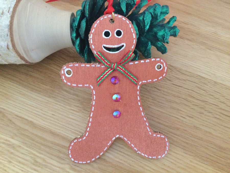 Gingerbread Man Christmas Hanging Ornament