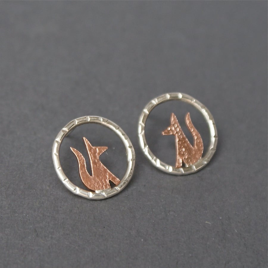 Tiny fox stud earrings 