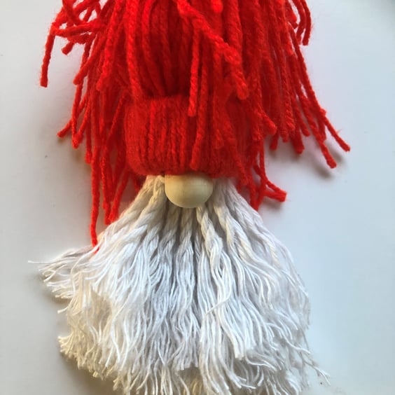 Raddix the Festive Hanging Gnome with Red Hat
