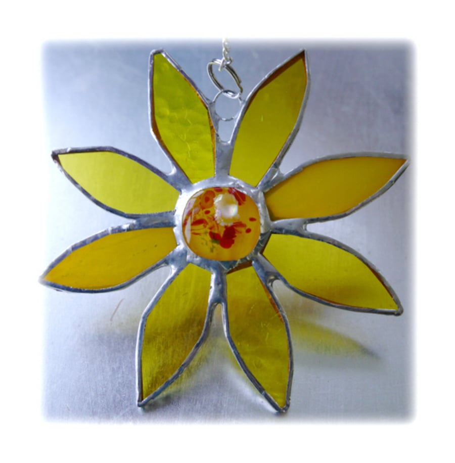 Sunflower Suncatcher Handmade Stained Glass 034