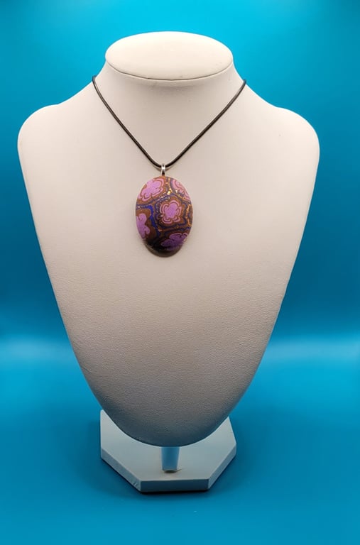 Polymer clay pendant - handmade necklace - unique statement jewellery