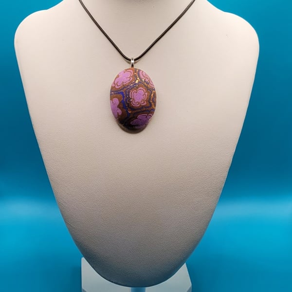 Polymer clay pendant - handmade necklace - unique statement jewellery