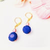  Opaque pink and navy blue glass earrings  