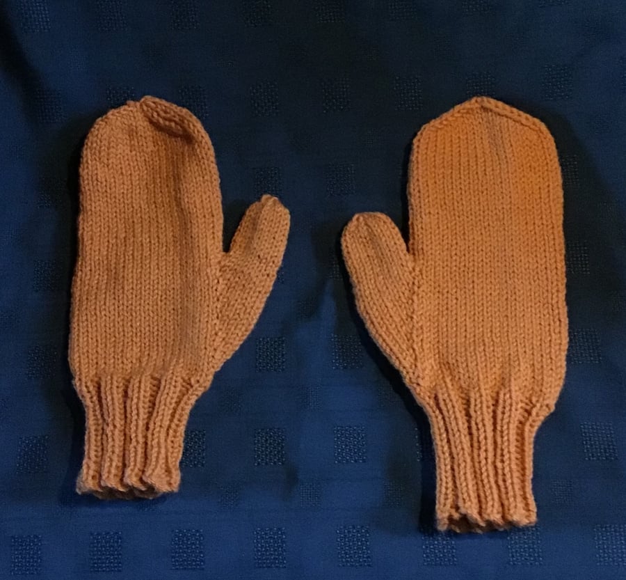 Mustard Yellow  Hand Knit Mittens