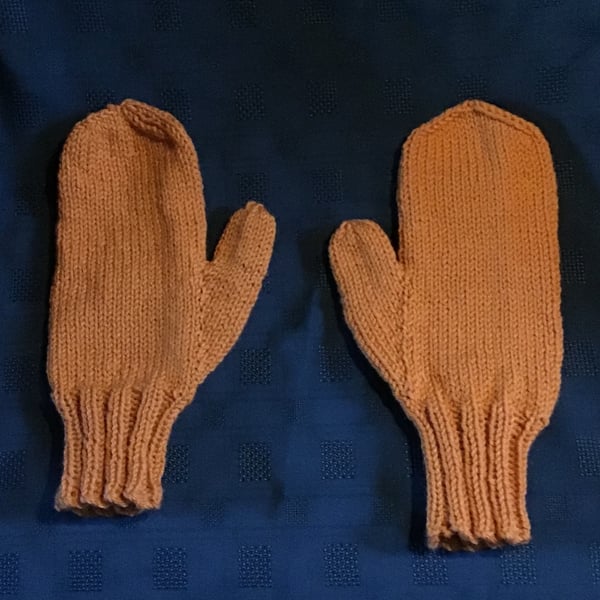 Mustard Yellow  Hand Knit Mittens