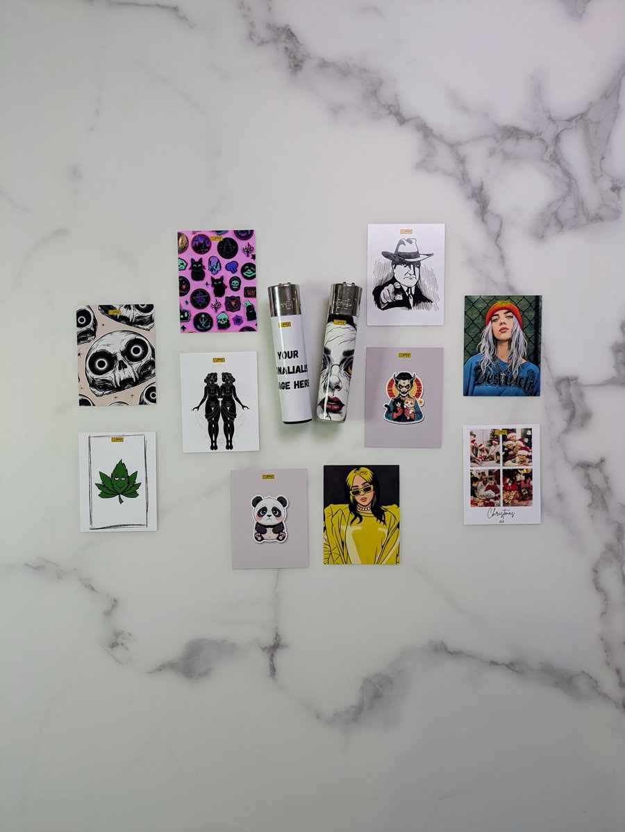 Custom Clipper lighter wrap stickers – personalised lighter decals