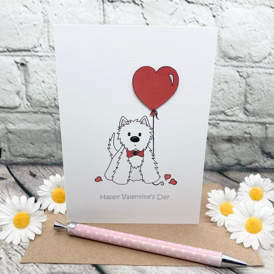 Happy Valentines Day Westie Card
