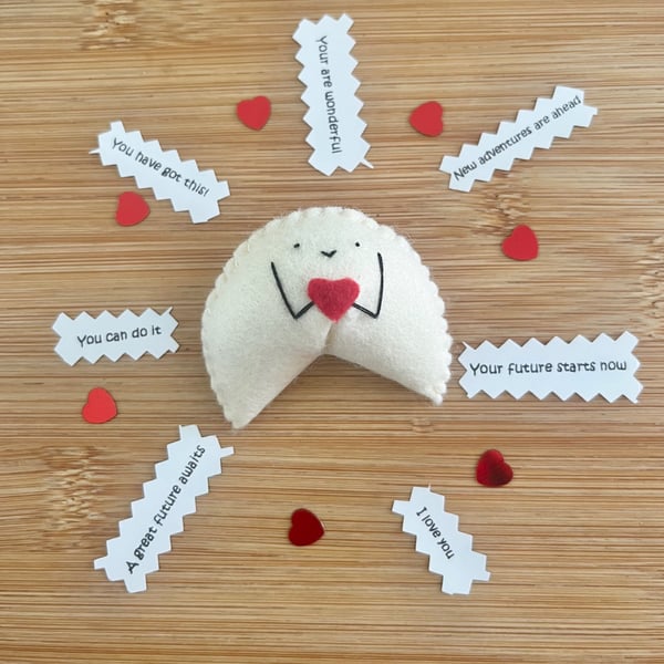 Personalised Felt Fortune Cookie, Quirky Keepsake Gift