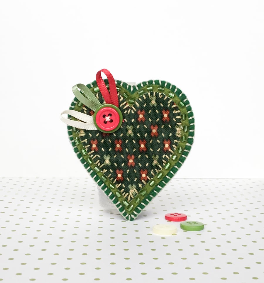 Christmas Heart Brooch