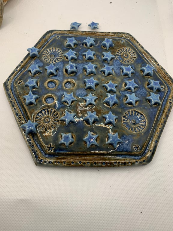 Celestial themed ceramic solitaire game 