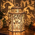 Dachshund Shadow Lantern – Handmade Wooden Dog Light