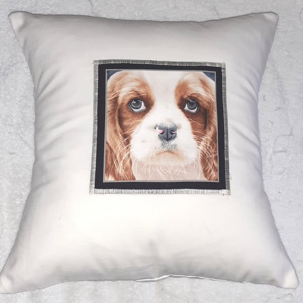King Charles Spaniel Puppy Portrait cushion
