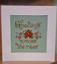 Handmade Cross Stitch Greetings Across the Miles Christmas Card – 6 x 6 Inch - Image 3