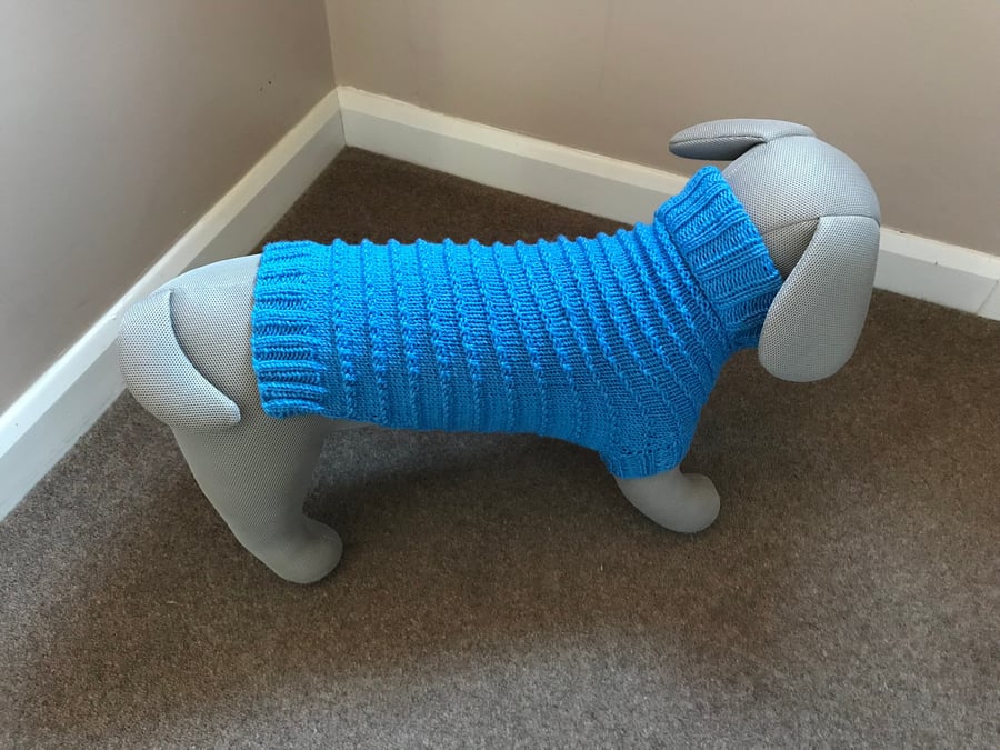 Dog Jumper in a Ridge Stitch with a Roll Neck - Medium Size