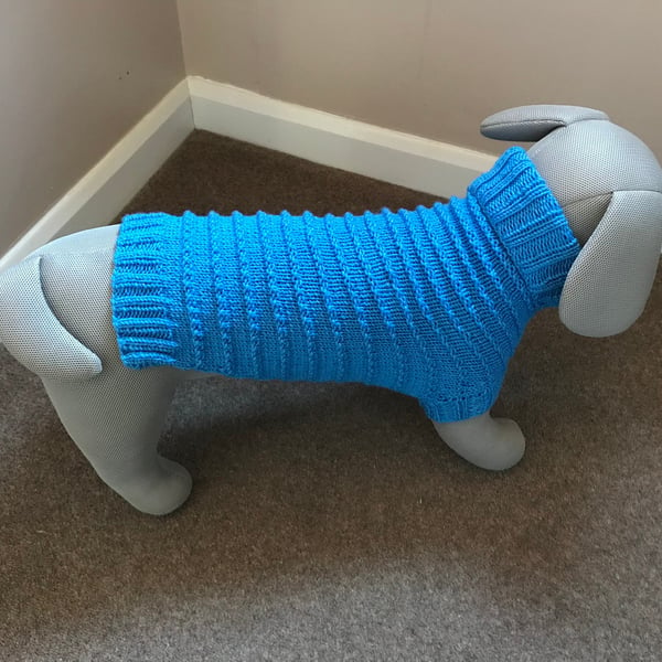 Dog Jumper in a Ridge Stitch with a Roll Neck - Medium Size