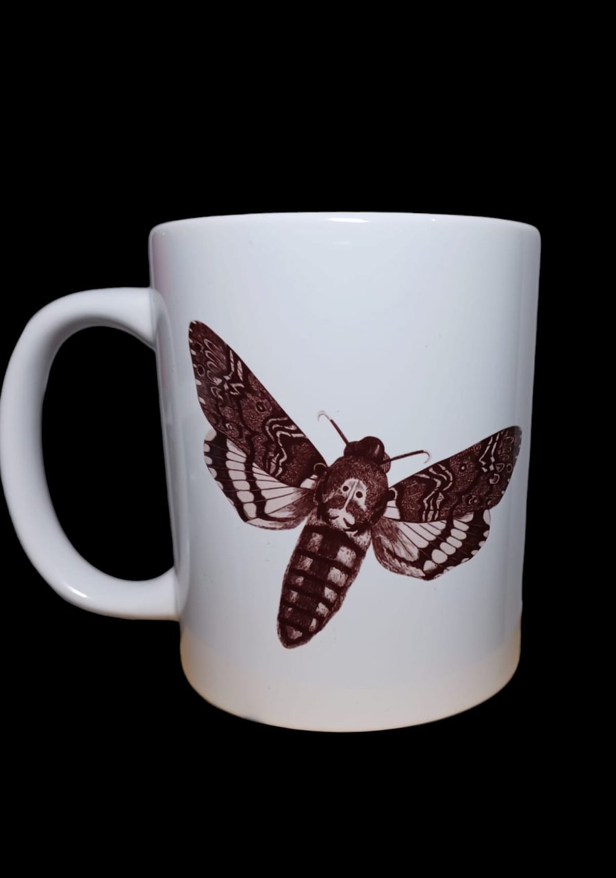 Deaths Head Hawkmoth Moth Mug 11oz for Bugs insects Nature nerd Wildlife lover