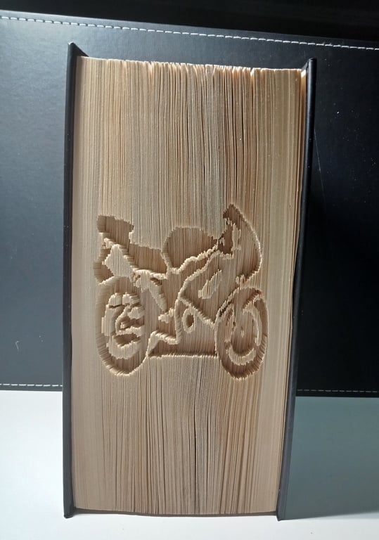 Motorcycle, Motorbike, CUT & FOLD Book Folding Pattern - EMAILED PDF PATTERN