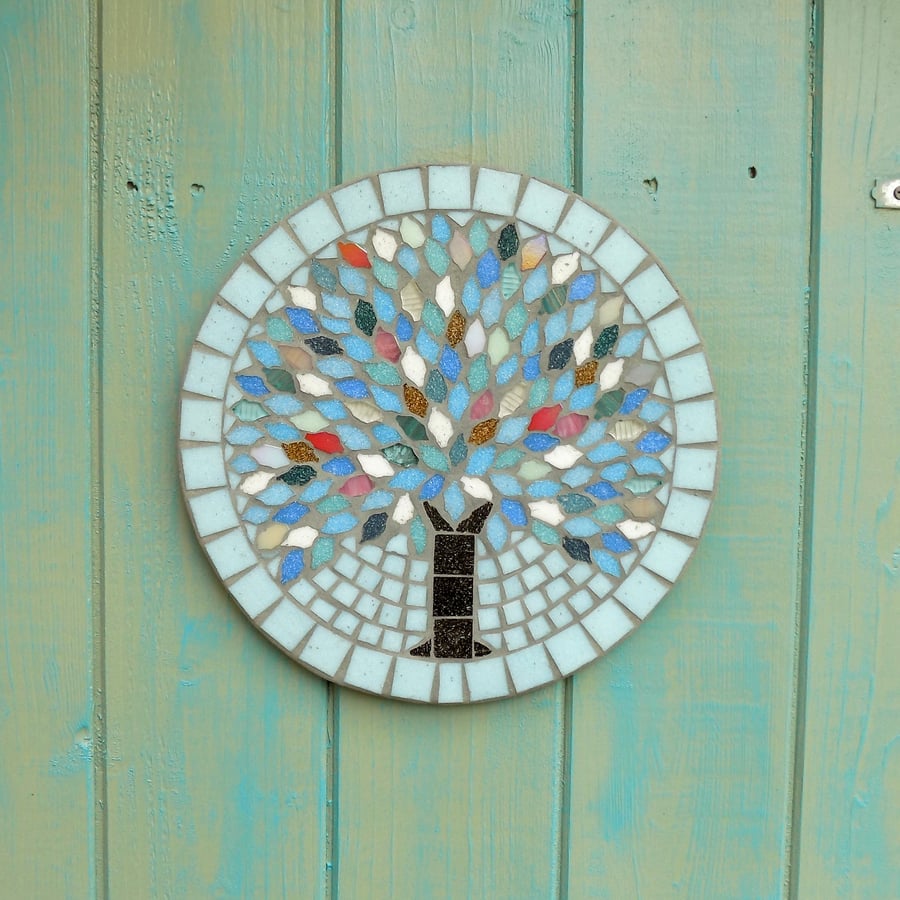 Winter Jewel Tree Hanging Garden Wall Plaque Decoration