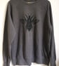 Bee unisex dark grey raglan sweatshirt organic cotton   - Image 1