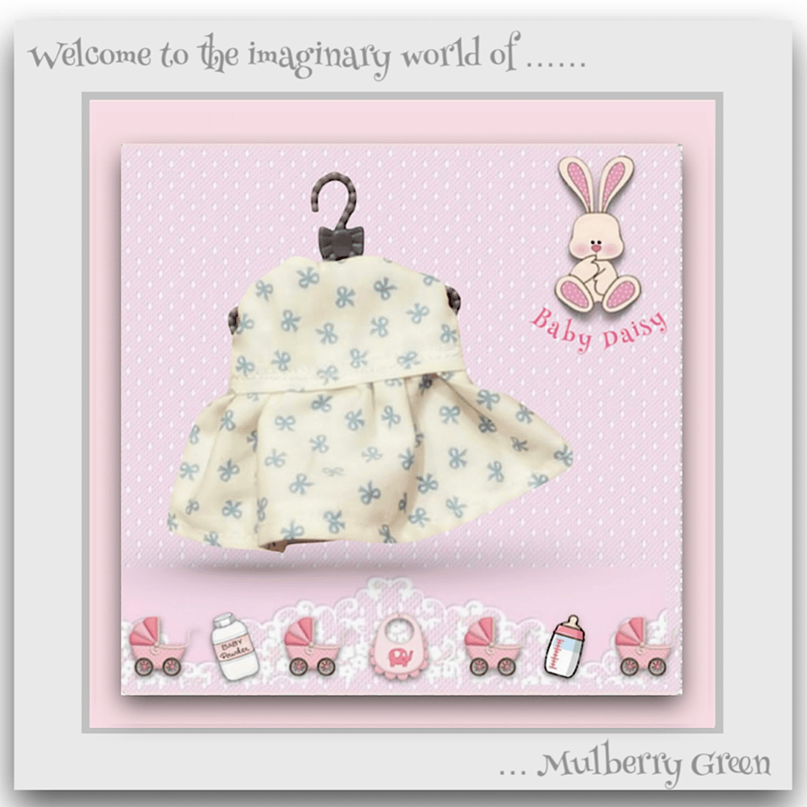 Reserved for Carol - Blue Bows Dress for Baby Daisy 